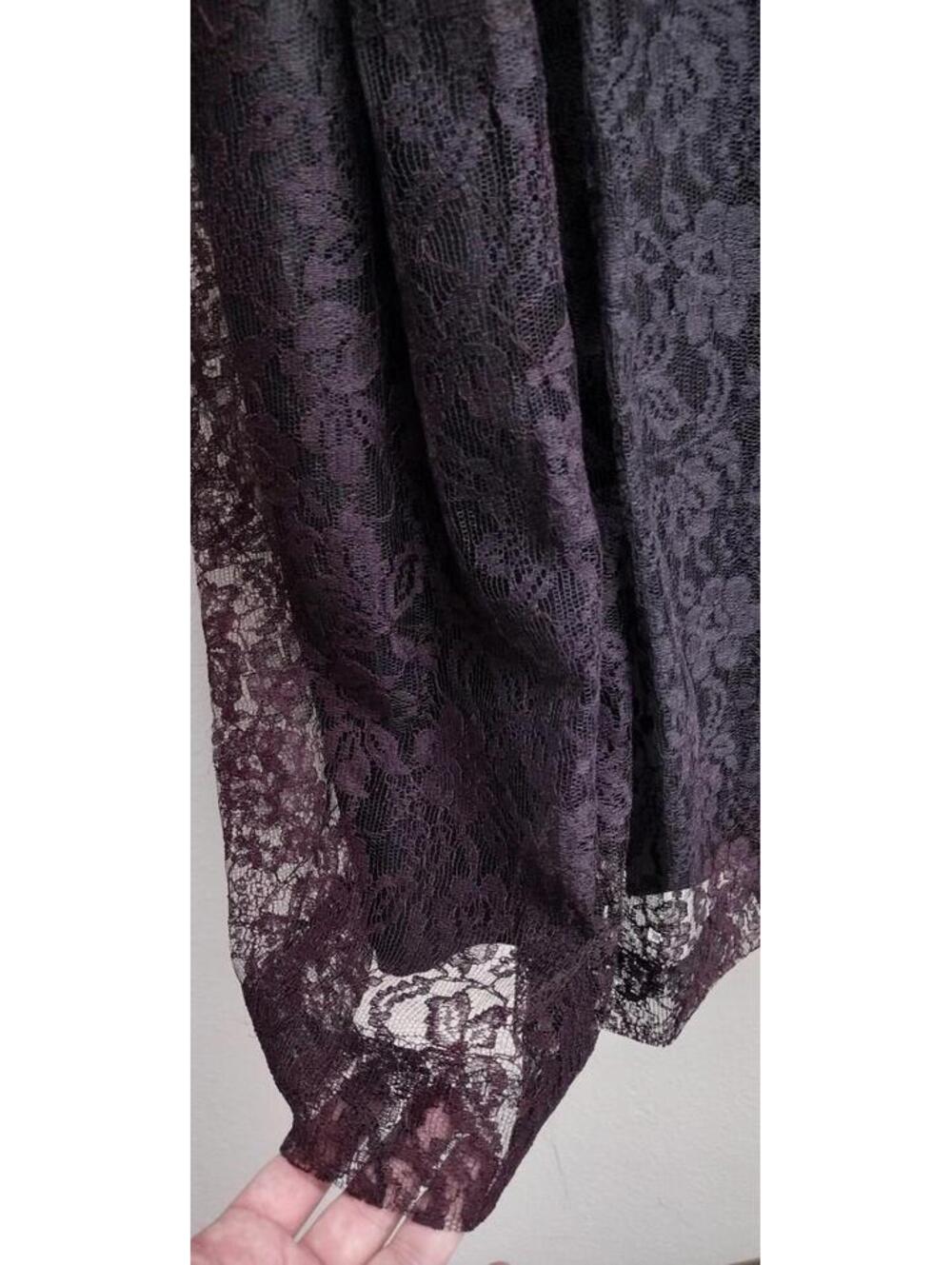 1960s Julie Miller Dress Black Lace ZOMBIE day of the dead DISCOLORED Petite XS - Picture 5 of 11